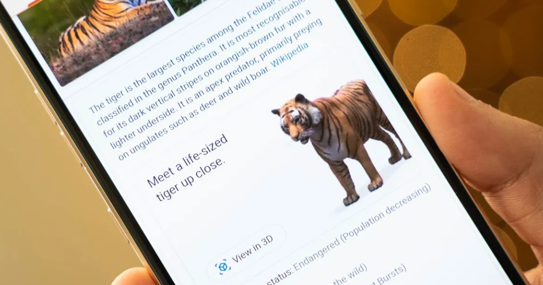 Google 3D animalsTiger, Panda and more animals View in 3d