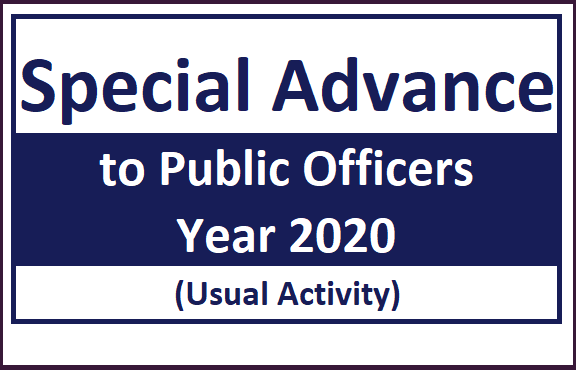 Special Advance to Public Officers - Year 2020