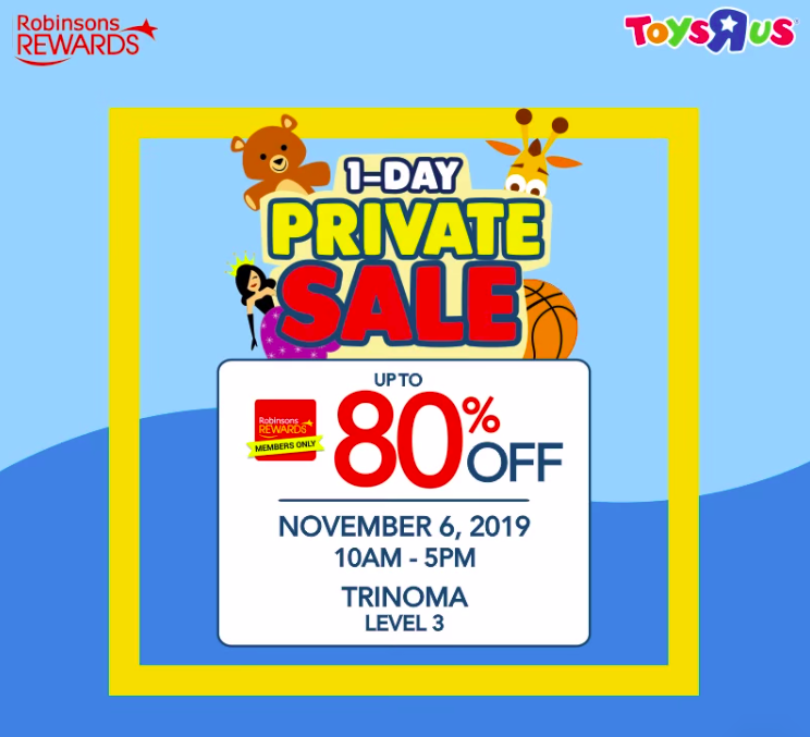 Manila Shopper Toys R Us TriNoma Private SALE Nov 6 2019