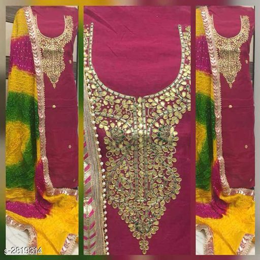Dress Materials: Chanderi Cotton : ₹1399/- free COD WhatsApp +919730930485