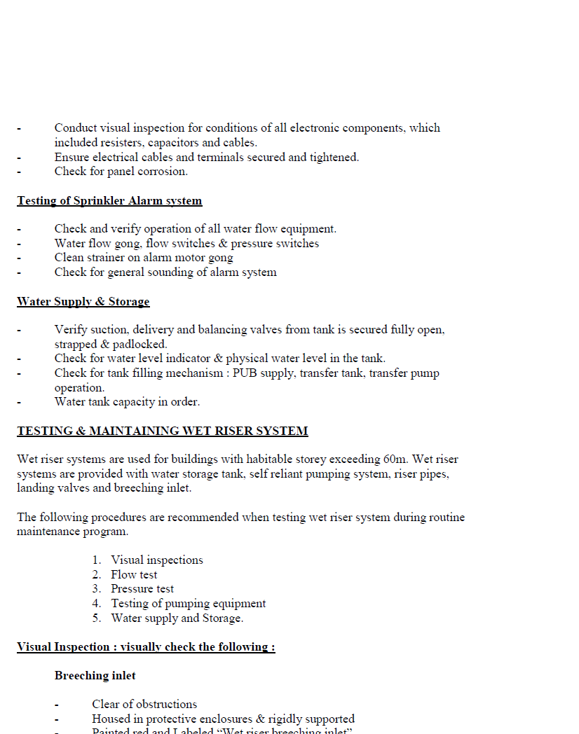 Maintenance Of Fire Protection Equipment Guideline