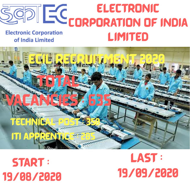 ECIL Technical Recruitment 2020– Post 635 Apply online