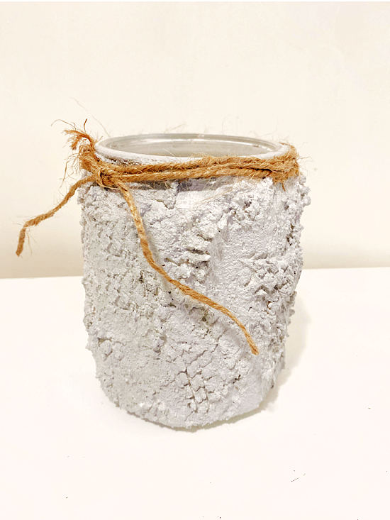 cement planter with twine tie
