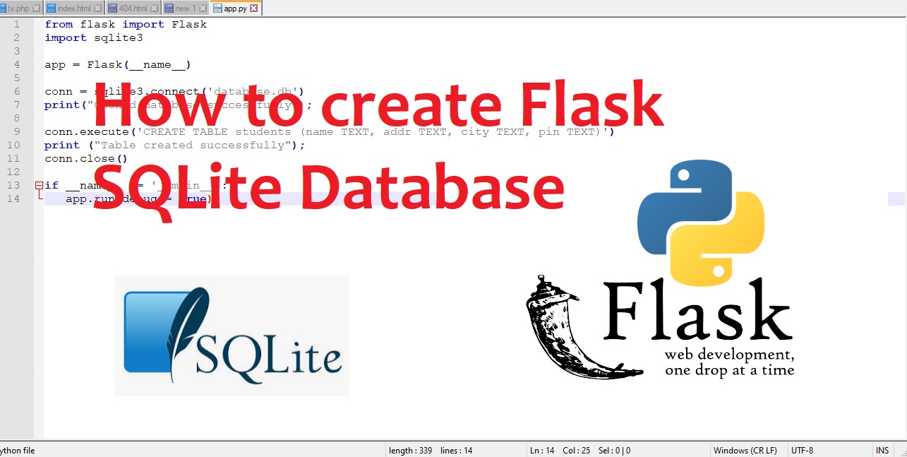 How to create Flask SQLite Database | Tutorial101