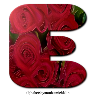 M. Michielin Alphabets: RED ROSES PAINTING OIL TEXTURE SEAMLESS ALPHABET