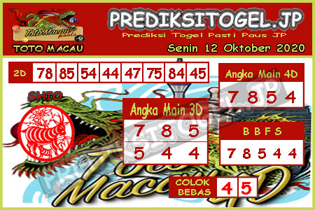 Prediksi Toto Macau Senin 12 Oktober 2020 Hari Ini Togel Macau Jitu