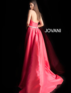 Red Color Halter Neck Embellished Gown Jovani Red Carpet dress