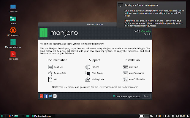 Manjaro Welcome Message