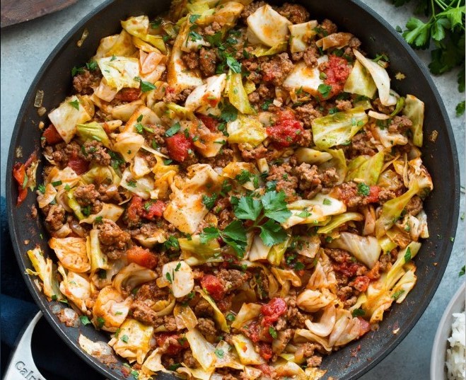 Low Carb Unstuffed Cabbage Roll Casserole healthy lowcarb