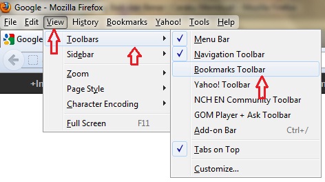 Membuat Bookmark pada Mozilla Firefox (Bagian 2/Bookmarks Toolbar