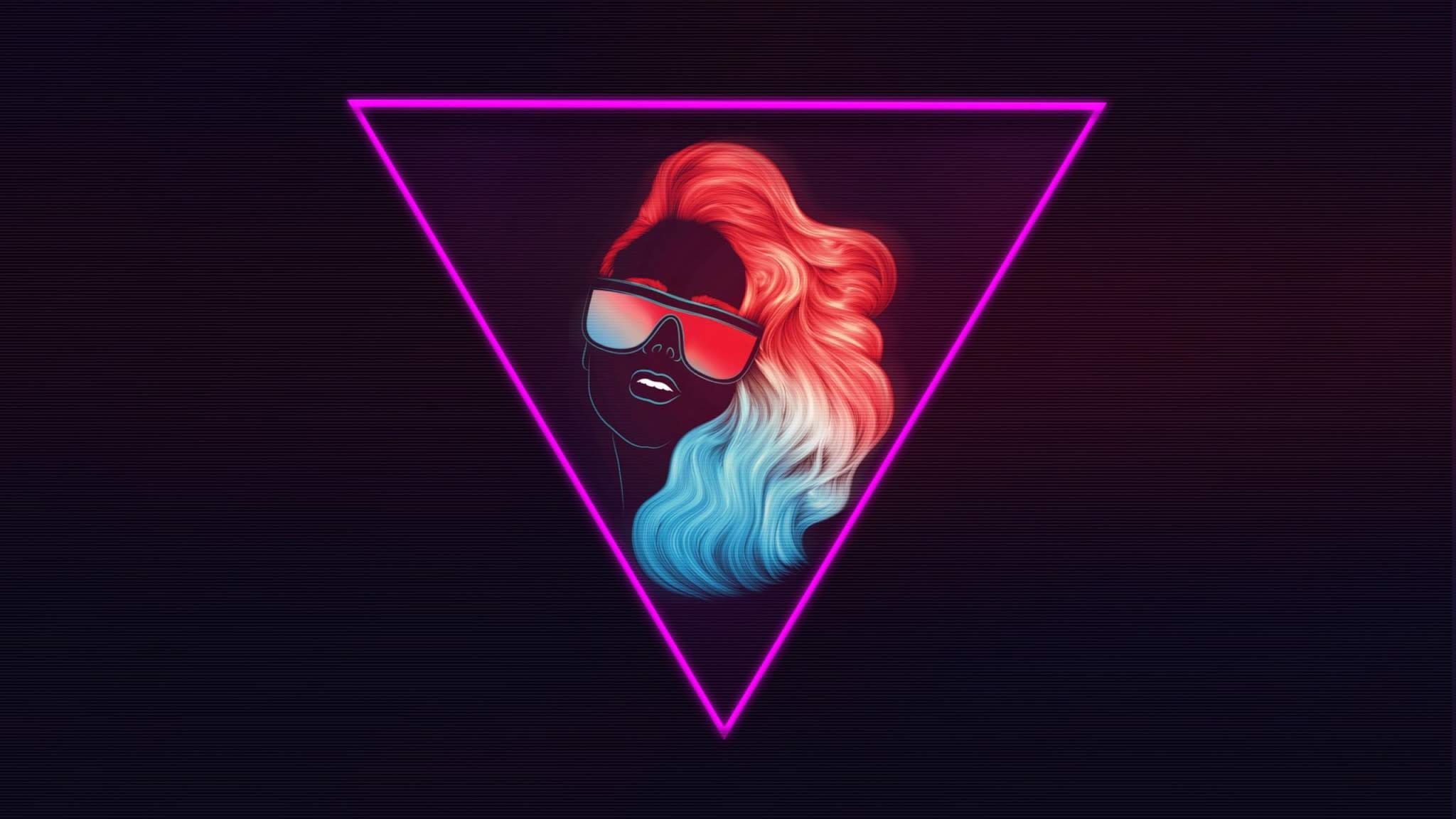 Neon Retro Girl XFXWallpapers