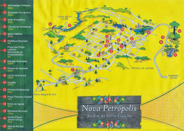 Mapa turístico de Nova Petrópolis – RS