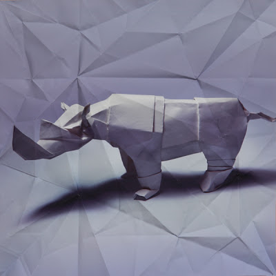 animal rinoceronte de origami 3D