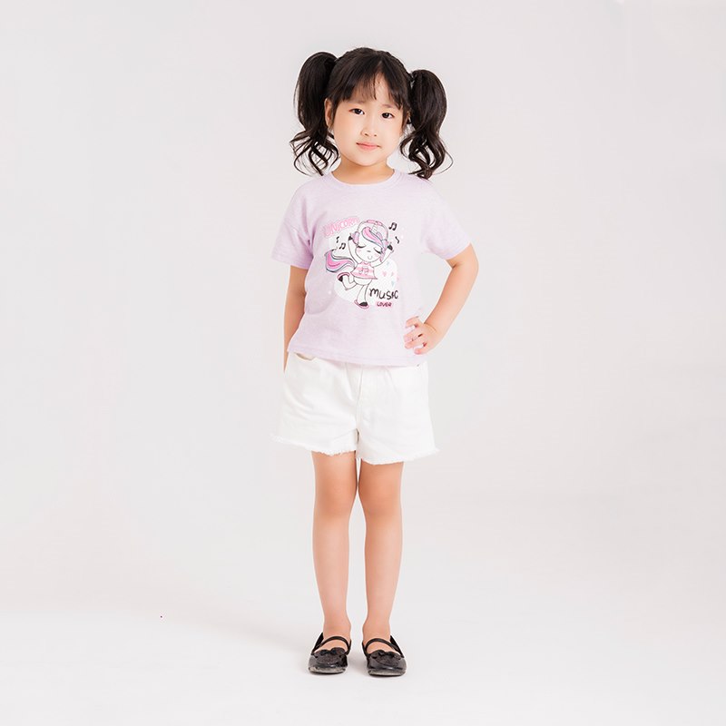 Unicorn Kids Áo phông cộc tay bé gái hình kỳ lân vui nhộn nhiều size