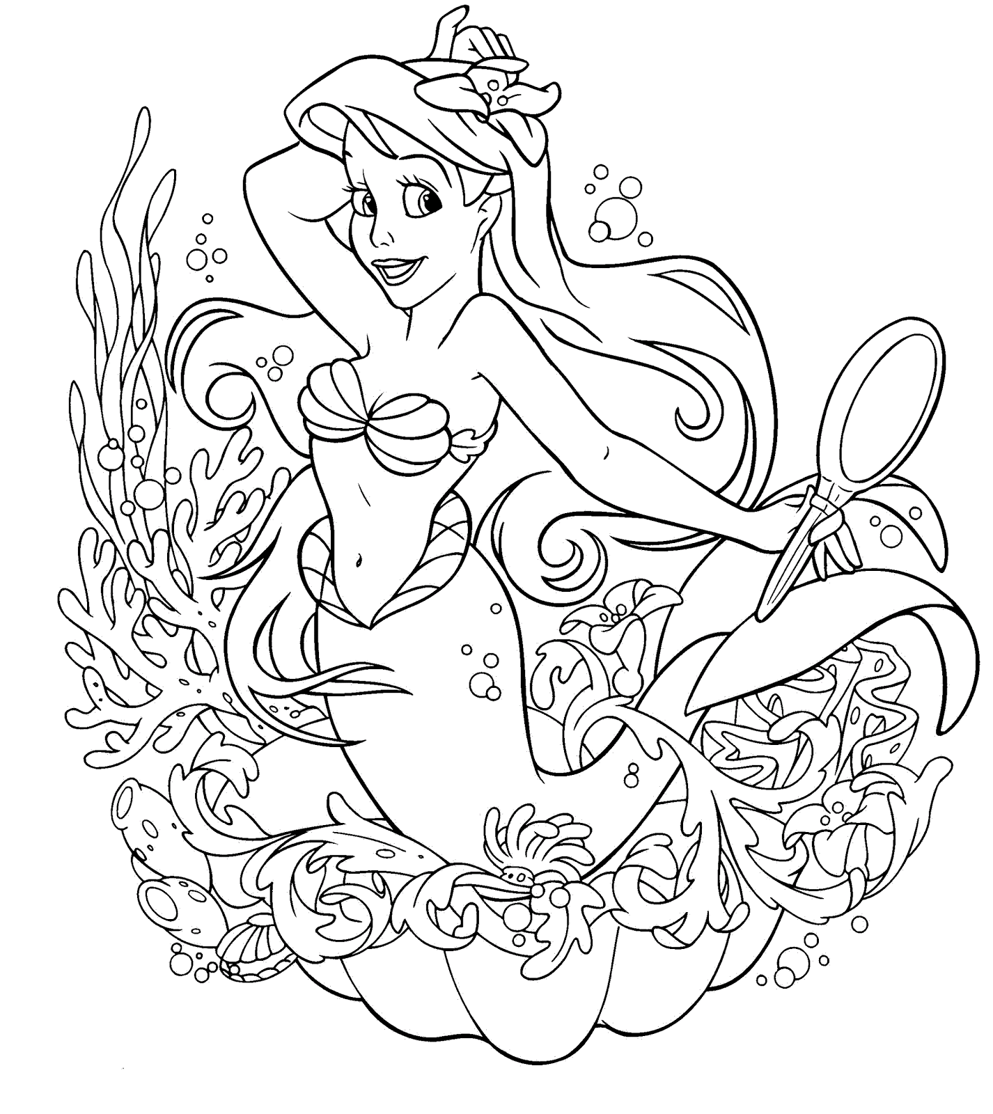 Printable Little Mermaid Coloring Pages Coloring Me | Coloring Pages ...