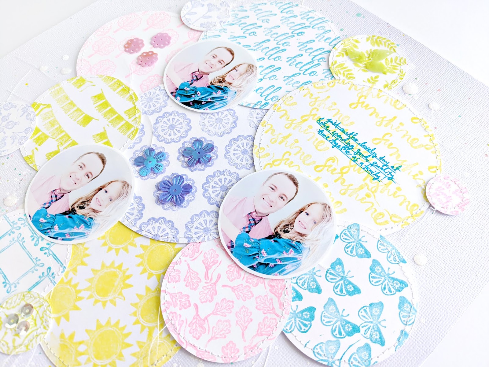 Hello Sunshine Layout with New JoAnn Stamps Paige Taylor Evans