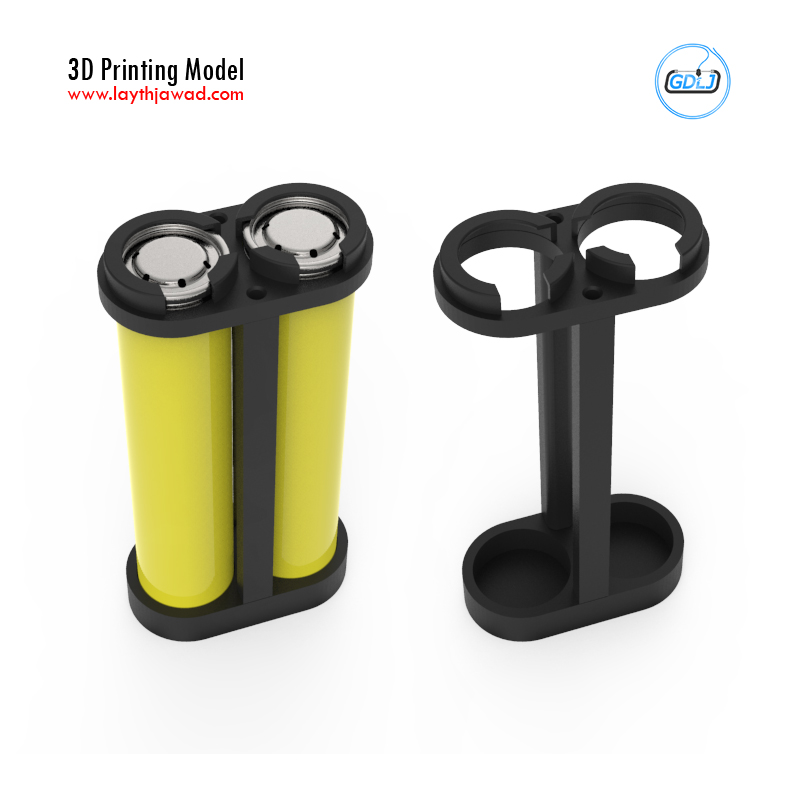 x2 Battery Holder 3D Printing Model Layth Jawad