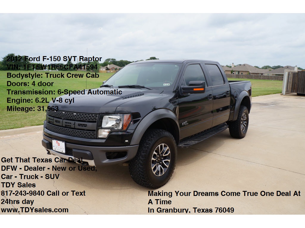 Used 2012 Ford F 150 SVT Raptor Tuxedo Black Truck   TDy Sales
