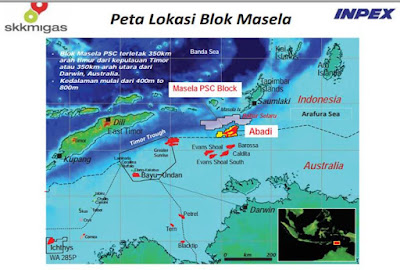 Peta Lokasi Lapangan  Gas Abadi Blok Masela