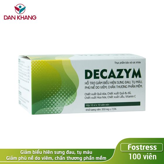 VIÊN HỖ TRỢ GIẢM SƯNG VIÊM CHẤN THƯƠNG PHẦN MỀM DECAZYM – DÂN KHANG