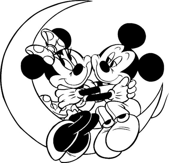 Tranh tô màu chuột Micky hạnh phúc bên Minnie