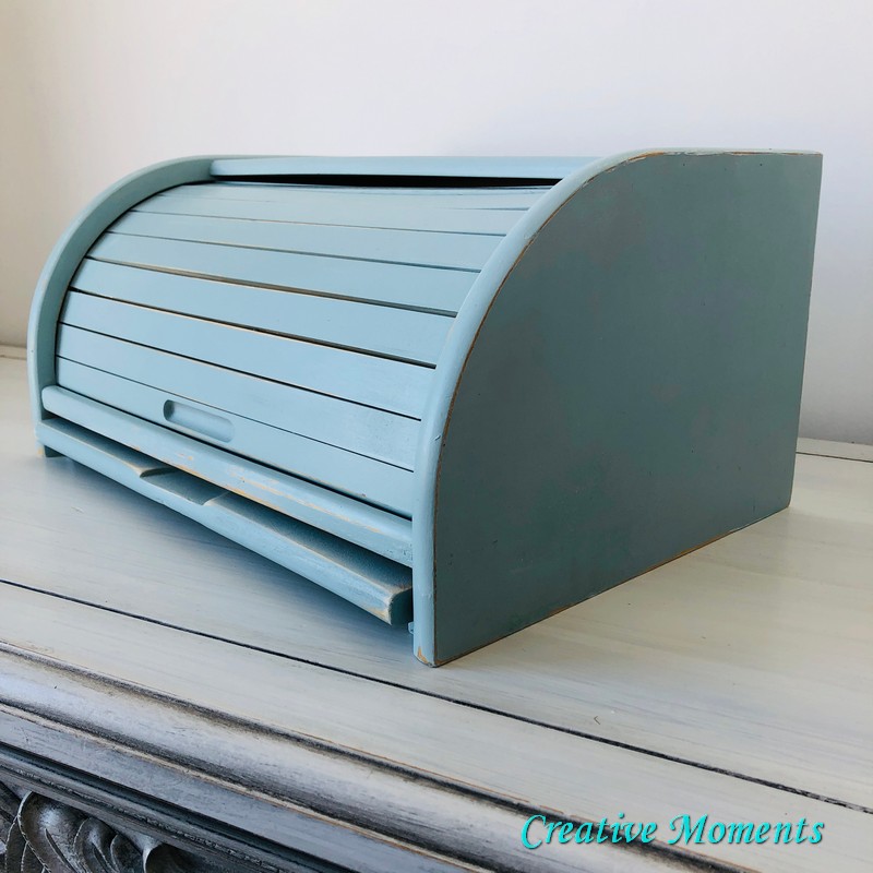 Rustic Serenity Blue Bread Box