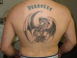 Dragon tattoo design on back body