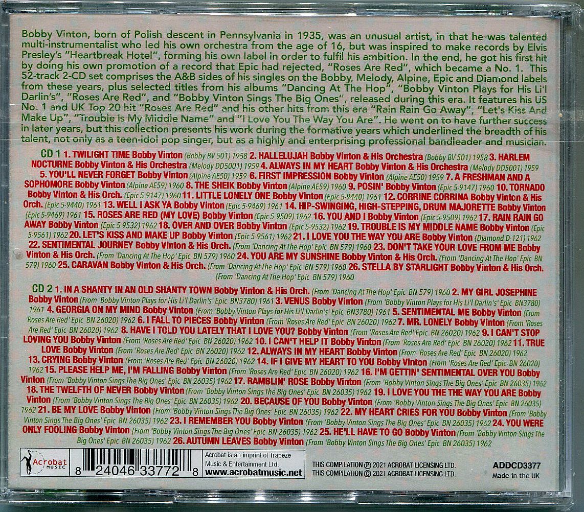 BillsBobbyVintonBlog: NEW BOBBY VINTON - CD ' "Bobby Vinton - The Early