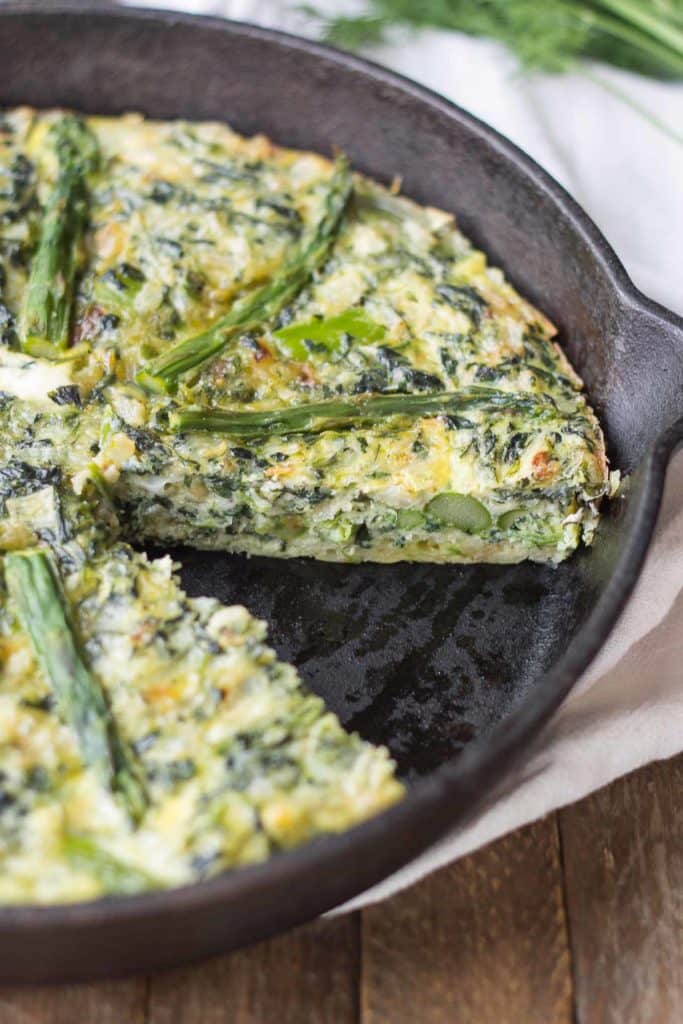 There's a Hippy in the Kitchen Asparagus and Fresh Spinach Frittata