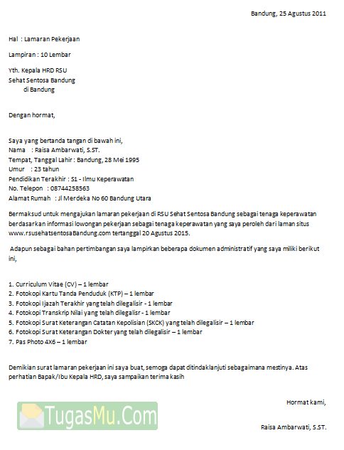 Download Contoh Surat Lamaran Kerja Sebagai Perawat Di Rumah Sakit dan Klinik Kesehatan Download Contoh Surat Lamaran Kerja Sebagai Perawat Di Rumah Sakit dan Klinik Kesehatan
