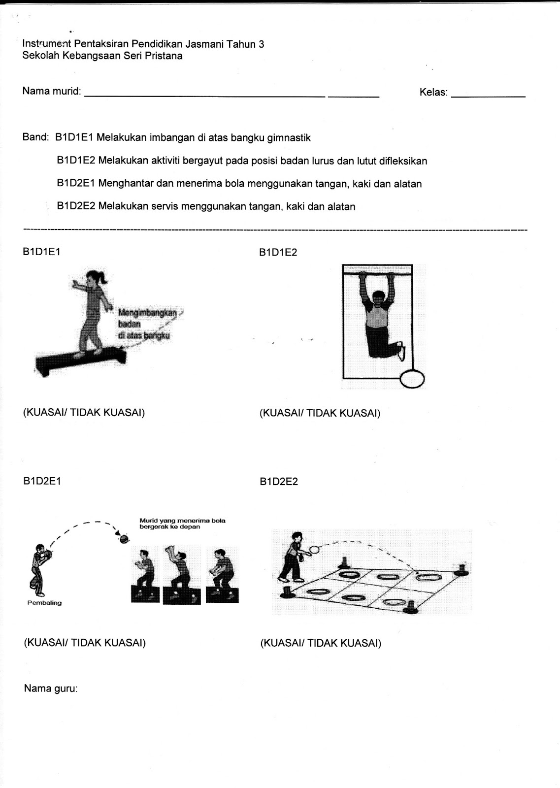 sUKaN , PeNDiDiKAn JaSMaNi dAN KeSIhATaN: pentaksiran kssr pj tahun 3