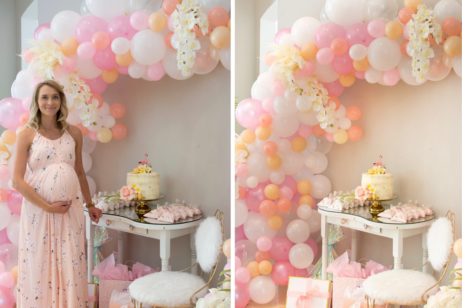 M And V Life So Far Flamingo Themed Baby Shower Finishing Touches