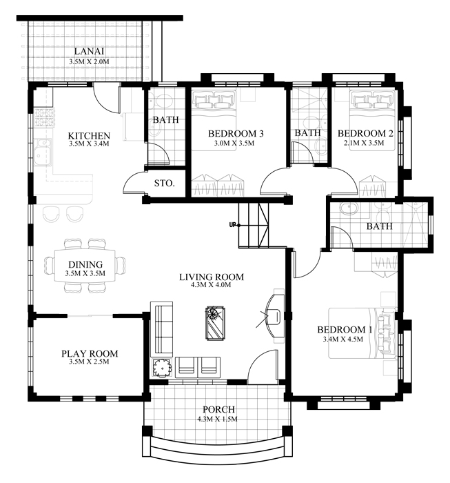 Thoughtskoto, 3 Bedroom 2 Bath House Plans Free