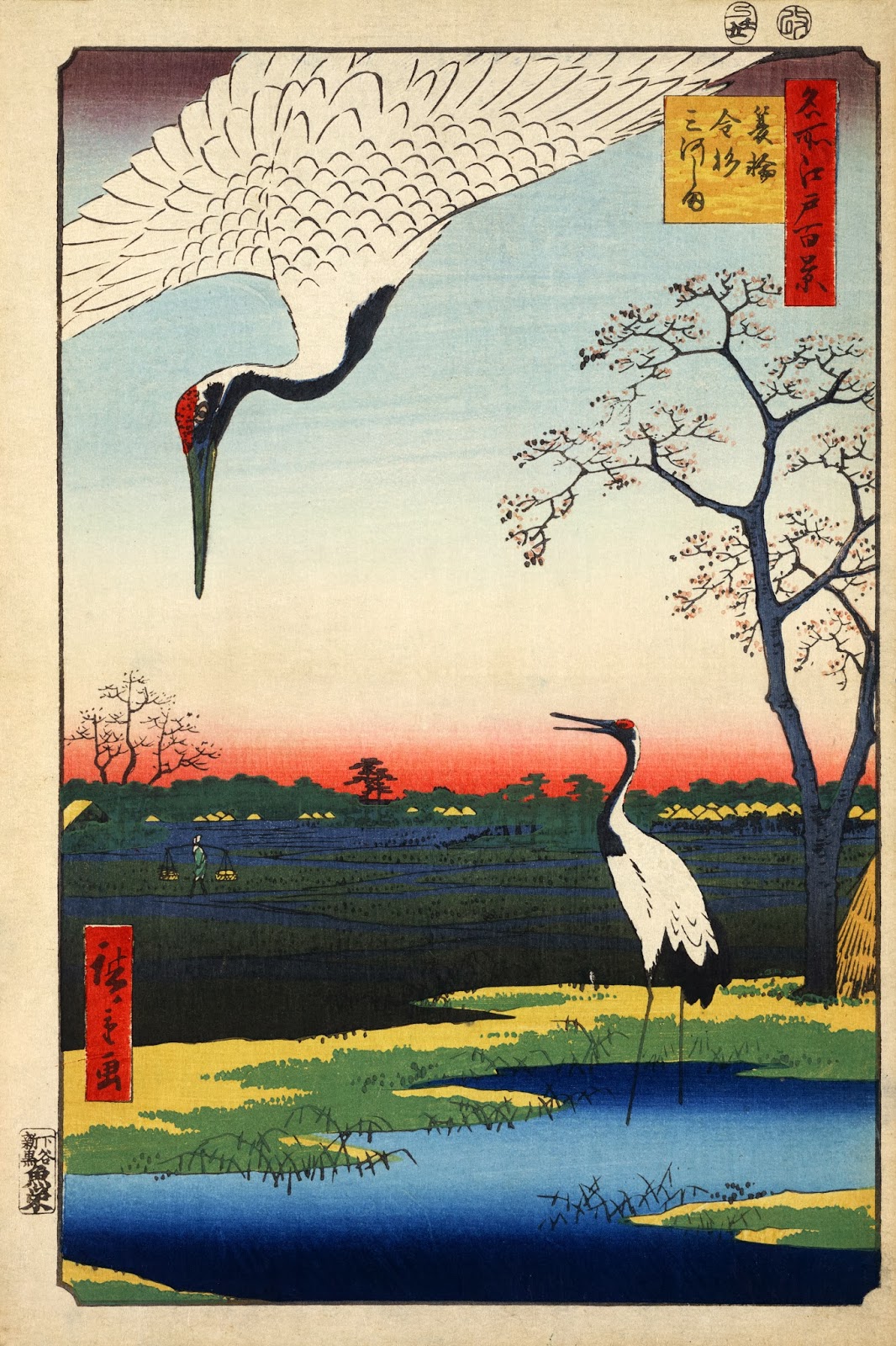 ©Utagawa Hiroshige. Cien famosas vistas de Edo (名所江戸百景 Meisho Edo Hyakkei). Invierno.