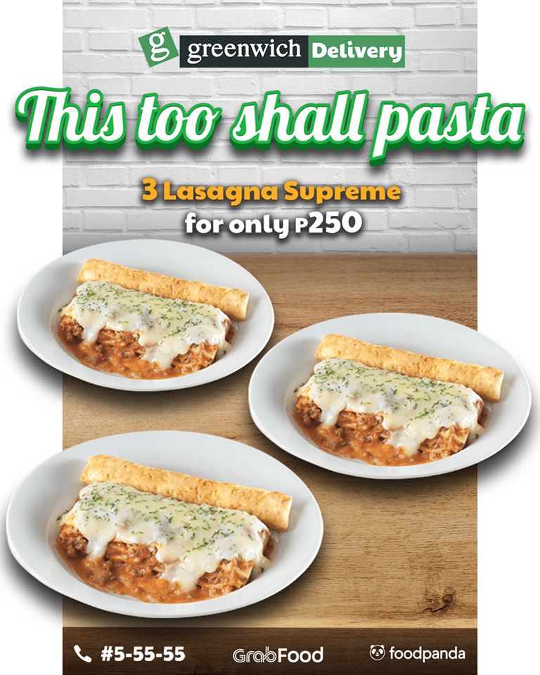 Manila Shopper Greenwich Lasagna Delivery Promo during ECQ
