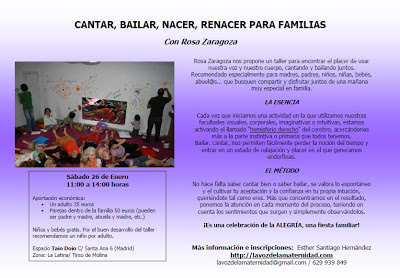 PRÓXIMOS TALLERES ROSA ZARAGOZA EN MADRID