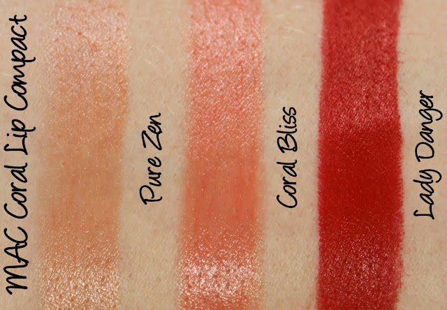 MAC Enchanted Eve - Coral Lip Palette Swatches & Review