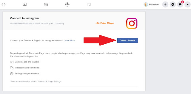 Cara Link akaun Instagram ke profil Facebook saya?