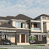 Sloping roof 2600 sq-ft 4 bedroom home plan