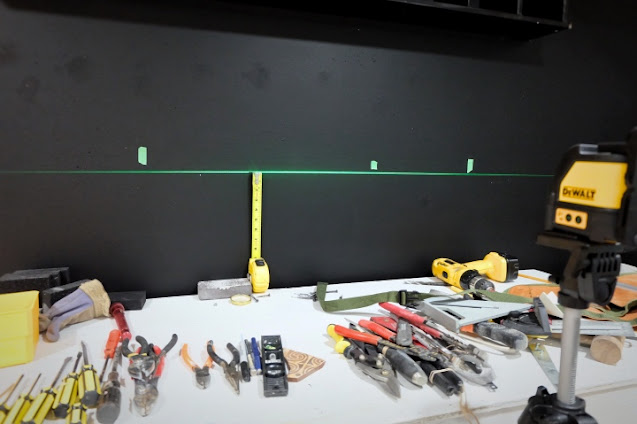 using laser measure to find line for tools