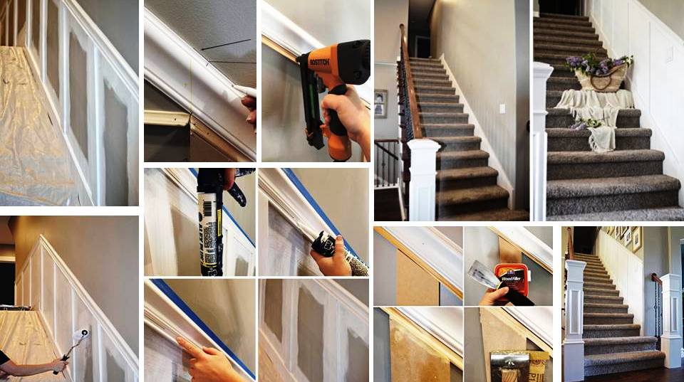 How to Install Staircase Makeover molding Decor25