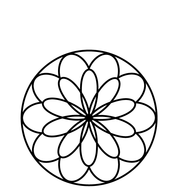 ぬりえのくに: ぬりえ：「幾何学模様（きかがくもよう） おはな3」