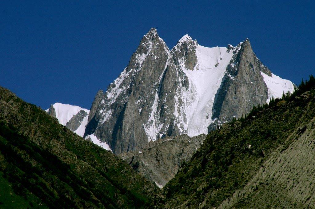 Bar Khass valley, Swat Maras , Mountain tower in Pakistan. Satmaro peak Bar Khass Chalt Nagar district Gilgit Baltistan Pakistan
