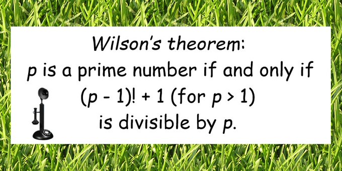 Aprendiendo mates en el D'Elhuyar Teorema de Wilson