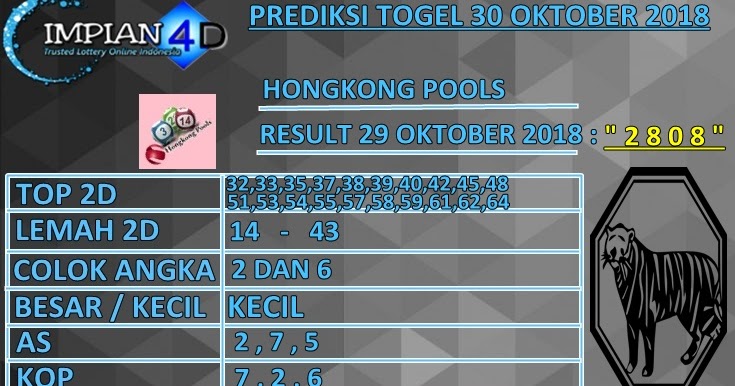 PREDIKSI TOGEL HONGKONG POOLS SELASA, 30 OKTOBER 2018