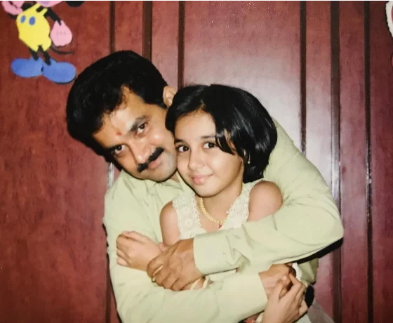 Prajakta Koli childhood pic with her father