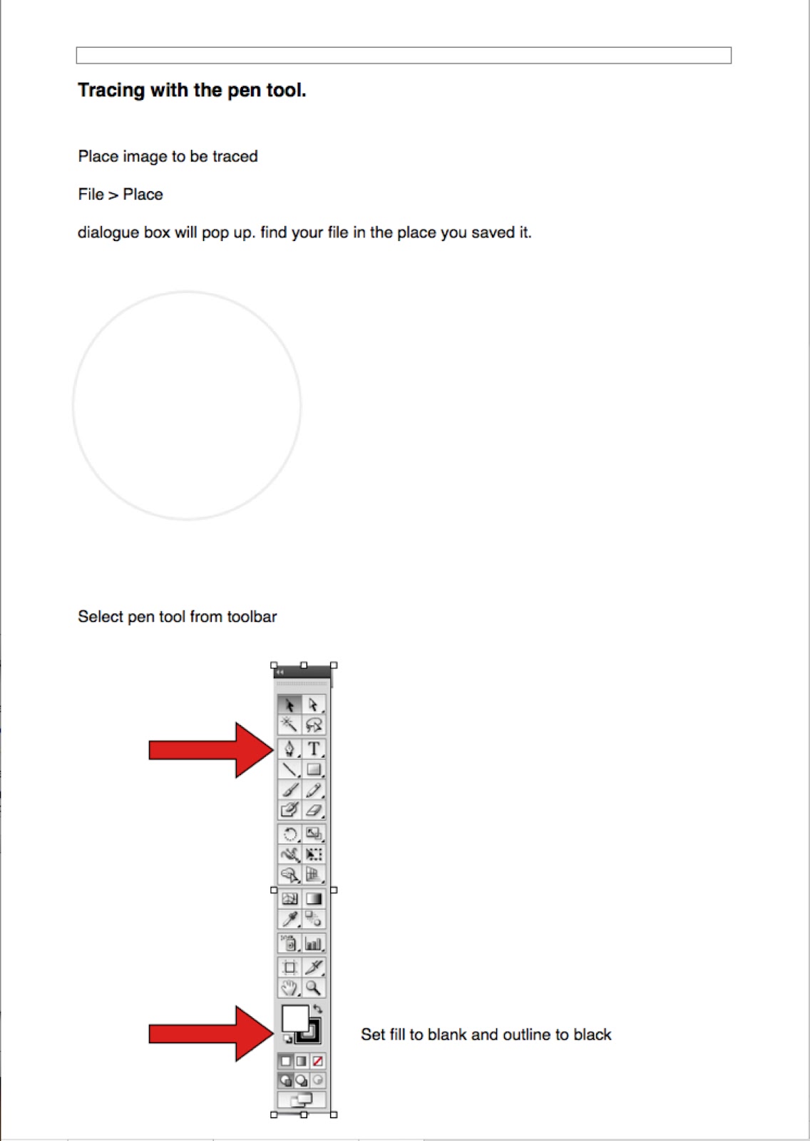 Intro to Digital Art 2013 Illustrator Tracing with the Pen Tool