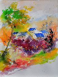 ledent pol watercolor landschaft herbst paintings impressionismus neo landscape watercolors oil publie commentaire par vendue deja