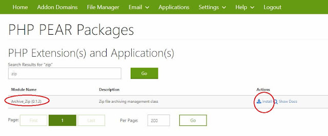 Click Install Next to Archive_Zip to install the module Click Install Next to Archive_Zip to install the module