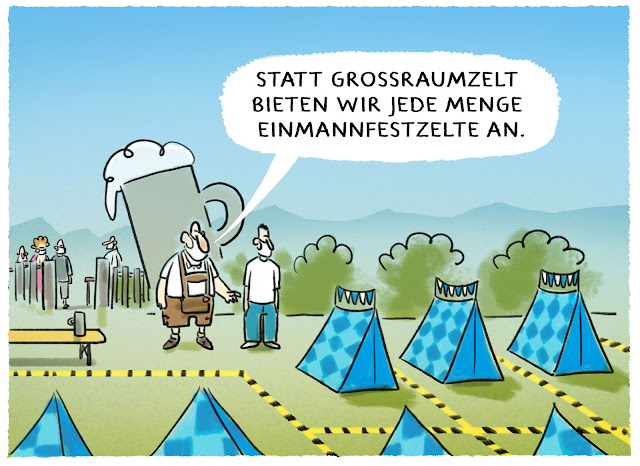 Cartoons von Grolik Biergarten